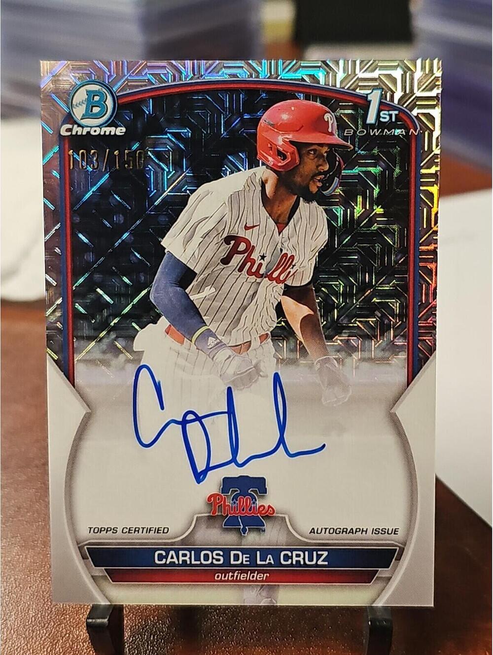 2023 bowman chrome Carlos De La Cruz 1st Auto MEGA /150